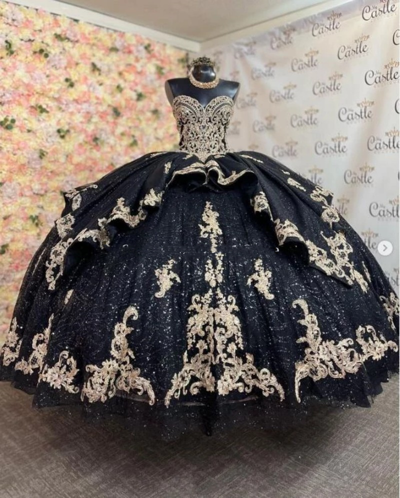 Luxury Glitter Sequined Quinceanera Dresses With Gold Lace Appliques Beaded Lace-up Corset Charro Princess Prom Party Gowns Vestidos de 15 Anos, Same as picture
Luxury Glitter Sequined Quinceanera Dresses With Gold Lace Appliques Beaded Lace-up Corset Charro Princess Prom Party Gowns Vestidos de 15 Anos, Same as picture