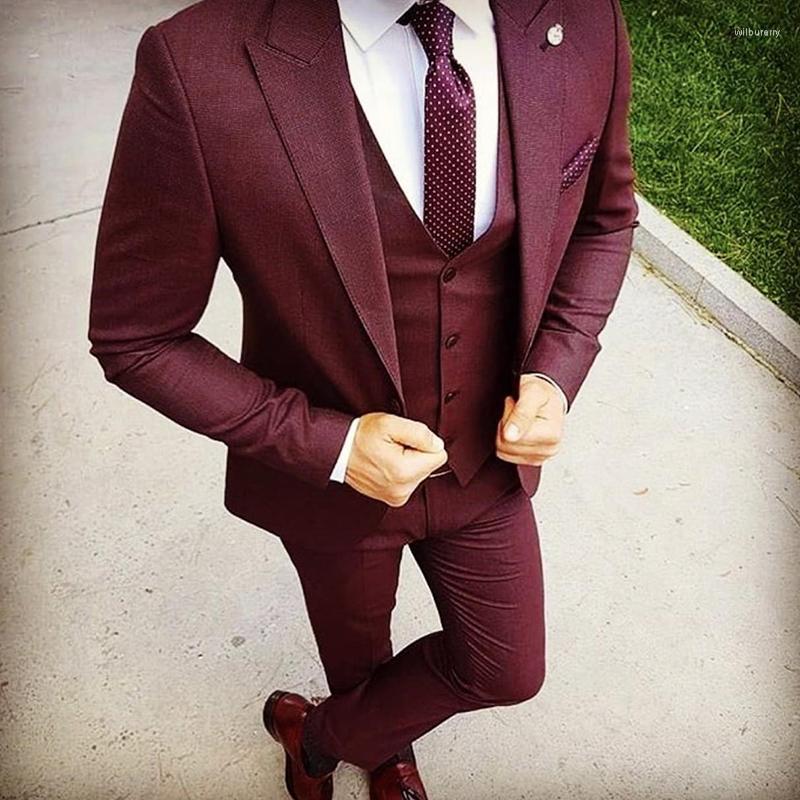 Men's Suits 3 Piece Burgundy For Men 2023 Slim Fit Wedding Blazer Groomsmen Prom Party Tuxedo Elegant Dress (Jacket Vest Pants), Custom color 
Men's Suits 3 Piece Burgundy For Men 2023 Slim Fit Wedding Blazer Groomsmen Prom Party Tuxedo Elegant Dress (Jacket Vest Pants), Custom color