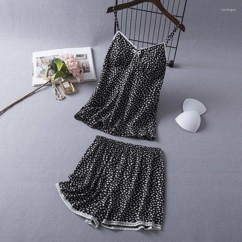 Women's Sleepwear Women Two Pieces Pajamas Sleep Set V-Neck Camisole Suit With Shorts Satin Print Lace Home Clothes Nightgown, Black
Women's Sleepwear Women Two Pieces Pajamas Sleep Set V-Neck Camisole Suit With Shorts Satin Print Lace Home Clothes Nightgown, Black