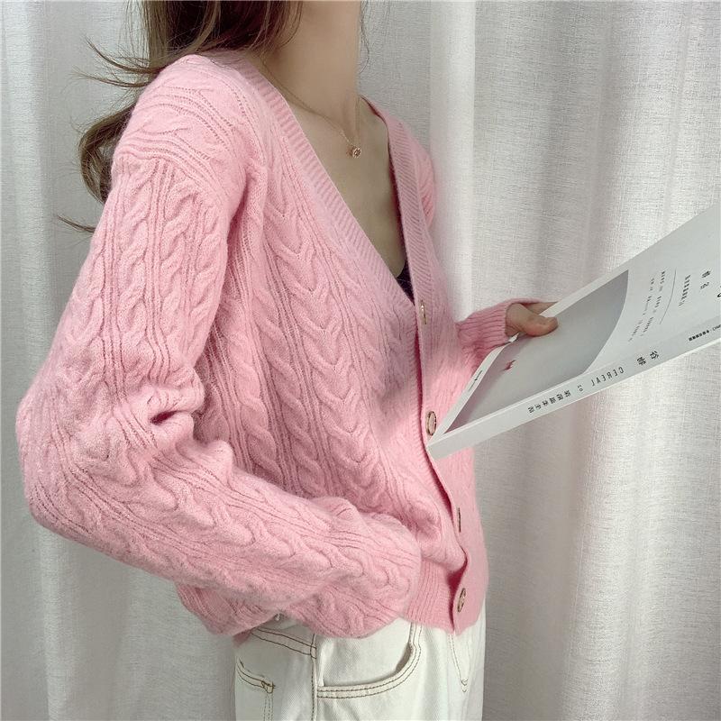 Women's Knits Knitted Cardigan Sweater Women's Solid Color V-Neck Long Sleeve Temperament Coat In Autumn And Winter 2023, Pink
Women's Knits Knitted Cardigan Sweater Women's Solid Color V-Neck Long Sleeve Temperament Coat In Autumn And Winter 2023, Pink
