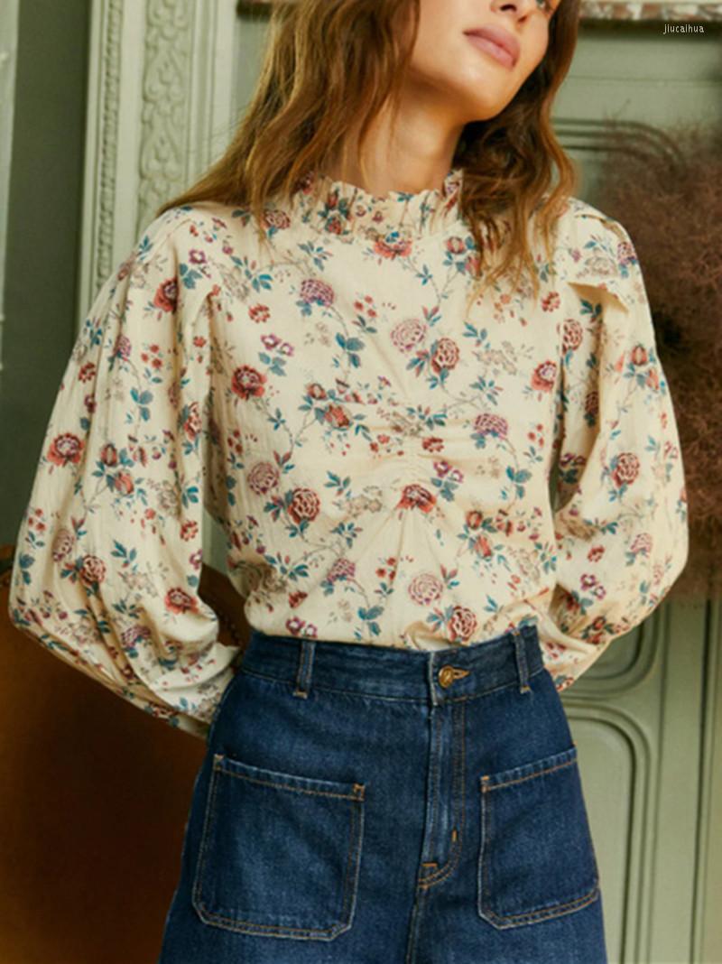 Women' Blouses Ladies Vintage Floral Ruffle Collar Shirt 2023 Early Spring Women' Lantern Sleeve French Pullover Blouse Top 
Women' Blouses Ladies Vintage Floral Ruffle Collar Shirt 2023 Early Spring Women' Lantern Sleeve French Pullover Blouse Top