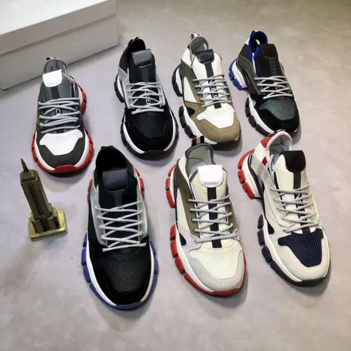 top Italian Designer Mens Hi Top Sneakers Italy Triple s leather Canvas Platform Trainers Black White Casual Flat Laces Shoes with box