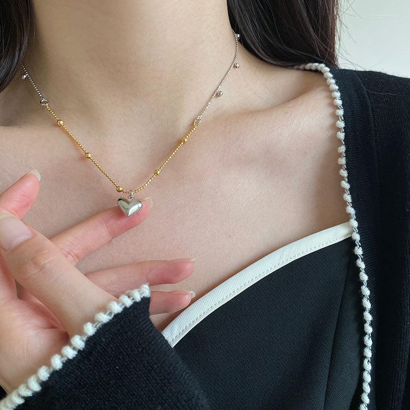 Chains 925 Sterling Silver Gold Love Necklace Plain Vibrato Live Broadcast Geometric Simple Chic Cold Wind Jewelry
Chains 925 Sterling Silver Gold Love Necklace Plain Vibrato Live Broadcast Geometric Simple Chic Cold Wind Jewelry
