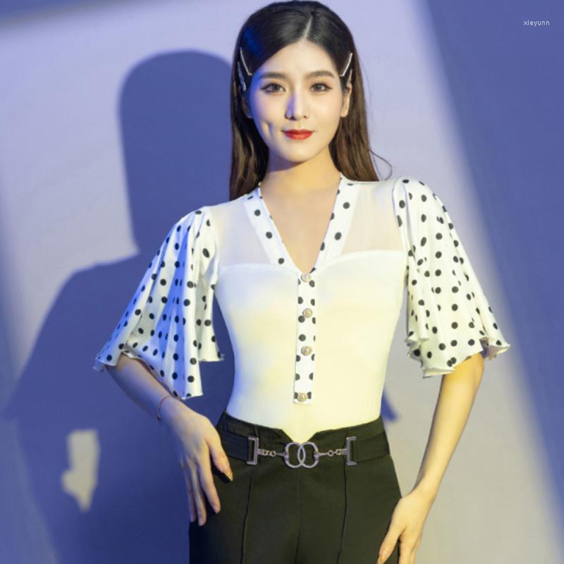Stage Wear Polka Dots Sleeve Ballroom Dance Bodysuit White/Black Adult Dancewear Tango Dancing Costume Waltz Practice DL10088, White tops
Stage Wear Polka Dots Sleeve Ballroom Dance Bodysuit White/Black Adult Dancewear Tango Dancing Costume Waltz Practice DL10088, White tops