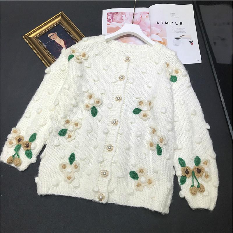 Women's Knits & Tees Design Winter Runway Sweater Women Cardigans Elegant Hook Flowers Sweaters Vintage Loose Warm Knitted Tops, White
Women's Knits & Tees Design Winter Runway Sweater Women Cardigans Elegant Hook Flowers Sweaters Vintage Loose Warm Knitted Tops, White
