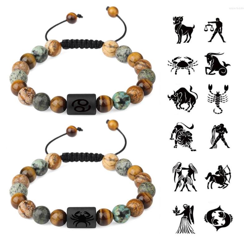 Strand 12 Constellation Beads Bracelet Natural Stone Tiger Eye Zodiac Sign For Men Women Charm Jewelry Gift
Strand 12 Constellation Beads Bracelet Natural Stone Tiger Eye Zodiac Sign For Men Women Charm Jewelry Gift