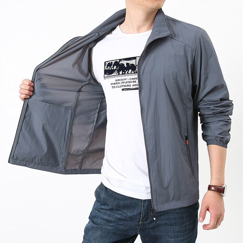 Men's Jackets Summer Quick Drying Breathable Jacket Man Outdoor Ultra Thin Sunscreen Casual Skin Coats Fishing Climbing Hiking Anti UV Outwear 23