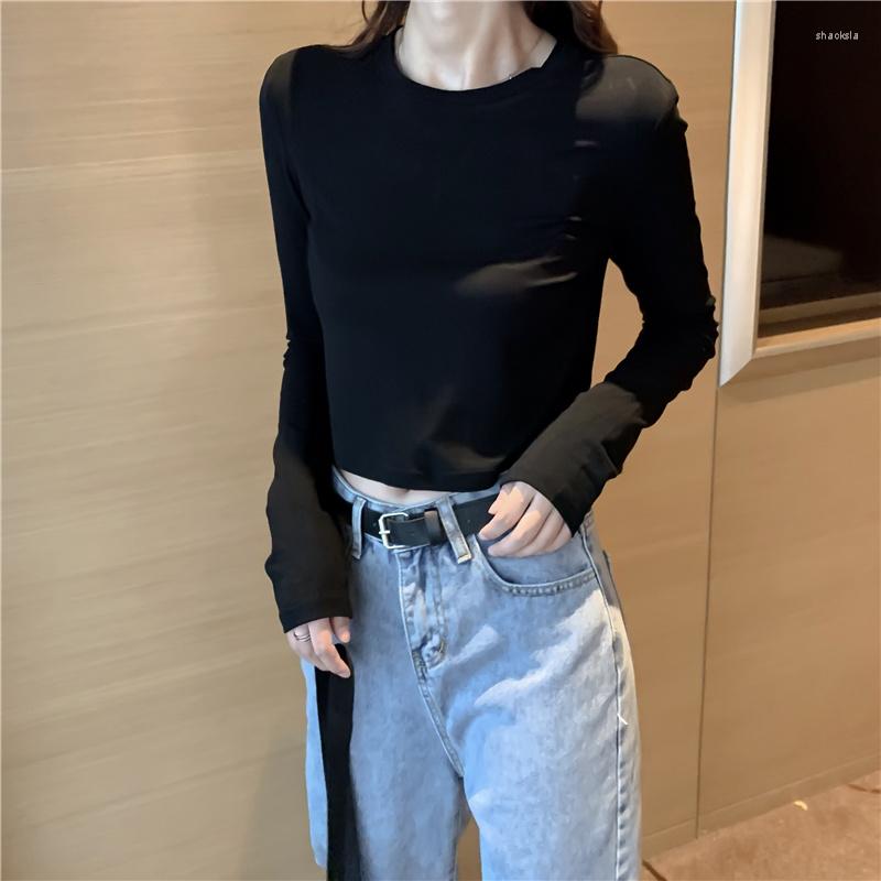 Women's T Shirts Korean Fashion Long Sleeve Tops O-neck Solid T-shirts Crop Top Ladies Casual Striped Pullovers Soft Cotton Basic Tee Shirt, Black
Women's T Shirts Korean Fashion Long Sleeve Tops O-neck Solid T-shirts Crop Top Ladies Casual Striped Pullovers Soft Cotton Basic Tee Shirt, Black