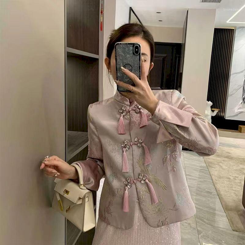 Women's Suits UNXX Ethnic Flower Embroidery Cardigan Vintage Blazer Women Retro Tang Suit Long Sleeve Chinese Style Jacket Hanfu Tops, Sky blue
Women's Suits UNXX Ethnic Flower Embroidery Cardigan Vintage Blazer Women Retro Tang Suit Long Sleeve Chinese Style Jacket Hanfu Tops, Sky blue