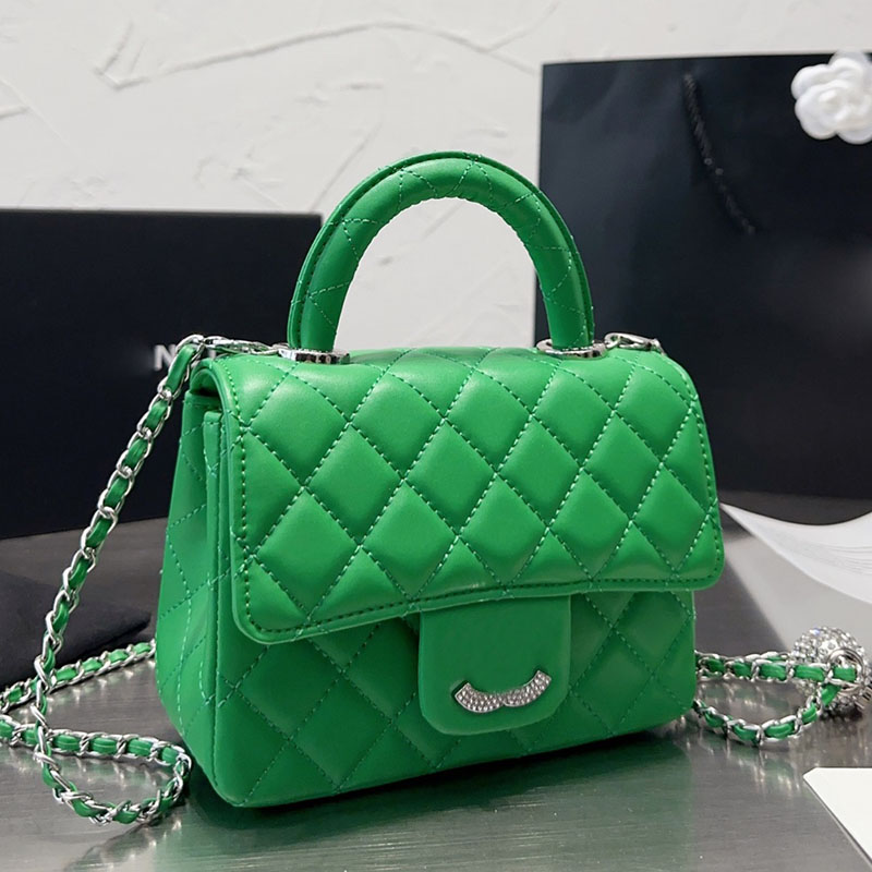 Diamonds Mini Women Designer Top Handle Flap Bag 10 Color Tote Lambskin Leather Crush Pearl Silver Ball Metal Hardware Crossbody Shoulder Handbag Tote 17x11cm, Box
Diamonds Mini Women Designer Top Handle Flap Bag 10 Color Tote Lambskin Leather Crush Pearl Silver Ball Metal Hardware Crossbody Shoulder Handbag Tote 17x11cm, Box