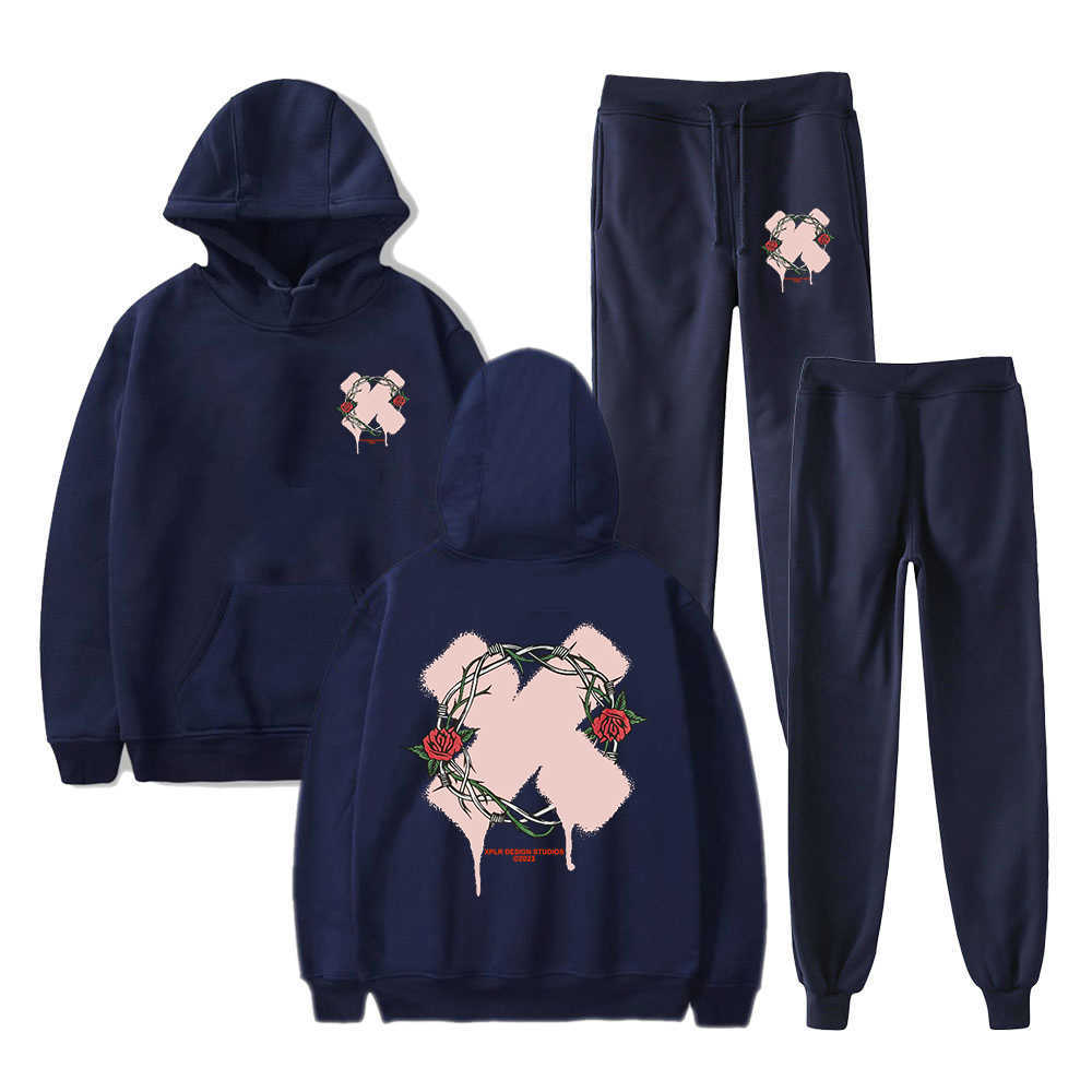 Men's Hoodies Sweatshirts XPLR Sam and Colby Merch Thorn Hoodie Jogger Pants Two Piece Set Sweatshirts+Sweatpants 2023 New Men Women's Suits