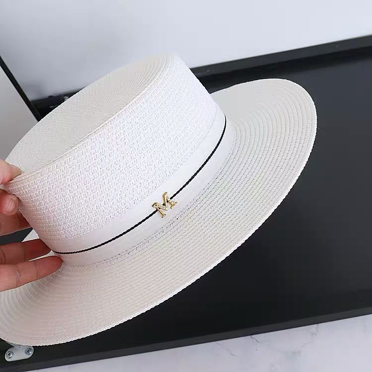 British style white flat top hat m letter women's vacation beach hat sunscreen sun hat straw hat women's seaside sunshade hat tide, No box
British style white flat top hat m letter women's vacation beach hat sunscreen sun hat straw hat women's seaside sunshade hat tide, No box
