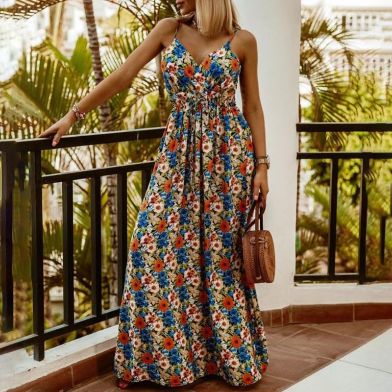 Casual Dresses Summer Fashion Long Dress Women Sexy V Neck Floral Print Backless Sundress Ladies Elegant Holiday Beach Bandage Maxi, Green
Casual Dresses Summer Fashion Long Dress Women Sexy V Neck Floral Print Backless Sundress Ladies Elegant Holiday Beach Bandage Maxi, Green