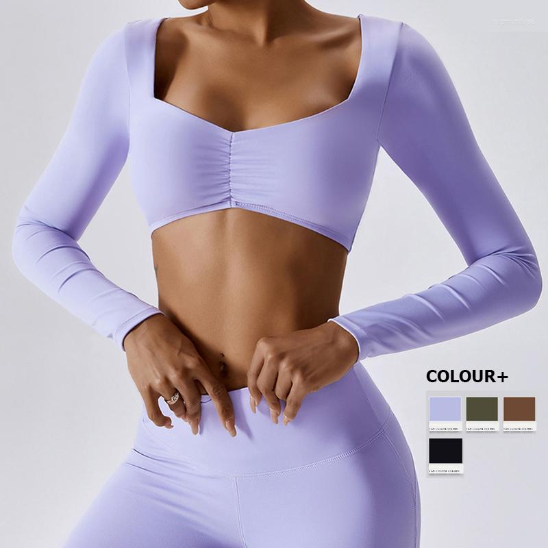 Active Shirts Long Sleeve Yoga Top Women Solid Color Square Neck Fitness Running Shirt Cropped Length Gym Blouse With Chest Pads Sportswear, Dark brown
Active Shirts Long Sleeve Yoga Top Women Solid Color Square Neck Fitness Running Shirt Cropped Length Gym Blouse With Chest Pads Sportswear, Dark brown
