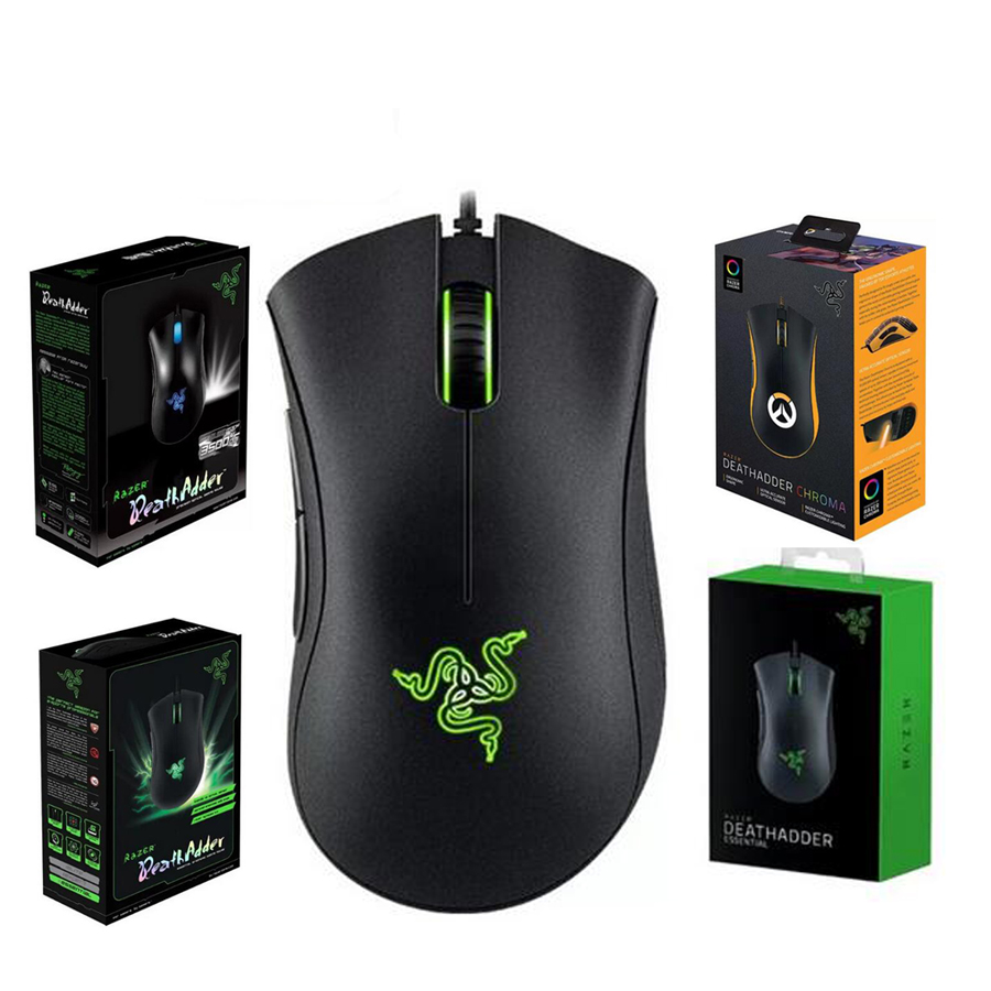 

Razer DeathAdder Chroma Elite Game Mouse USB Wired 5 Buttons Optical Sensor Mouse Black White Standard Essential Edition Gaming Mice With Retail Package