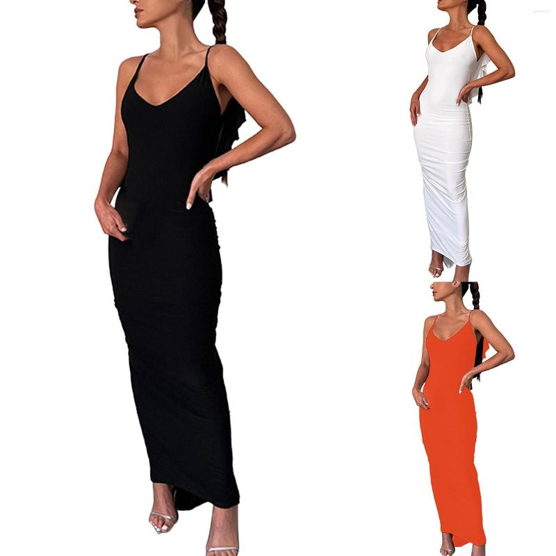 Casual Dresses Women' Solid Color Suspender Backless Slim Pleated Sexy Temperament Long Skirt, Black
Casual Dresses Women' Solid Color Suspender Backless Slim Pleated Sexy Temperament Long Skirt, Black