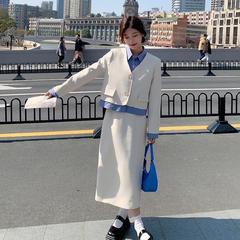 Two Piece Dress Fashion Spliced Short Coat And Skirt Suits 2023 Spring Autumn Women Elegant Korean Style Loose Casual Jacket Sets 2313, Creamy-white
Two Piece Dress Fashion Spliced Short Coat And Skirt Suits 2023 Spring Autumn Women Elegant Korean Style Loose Casual Jacket Sets 2313, Creamy-white