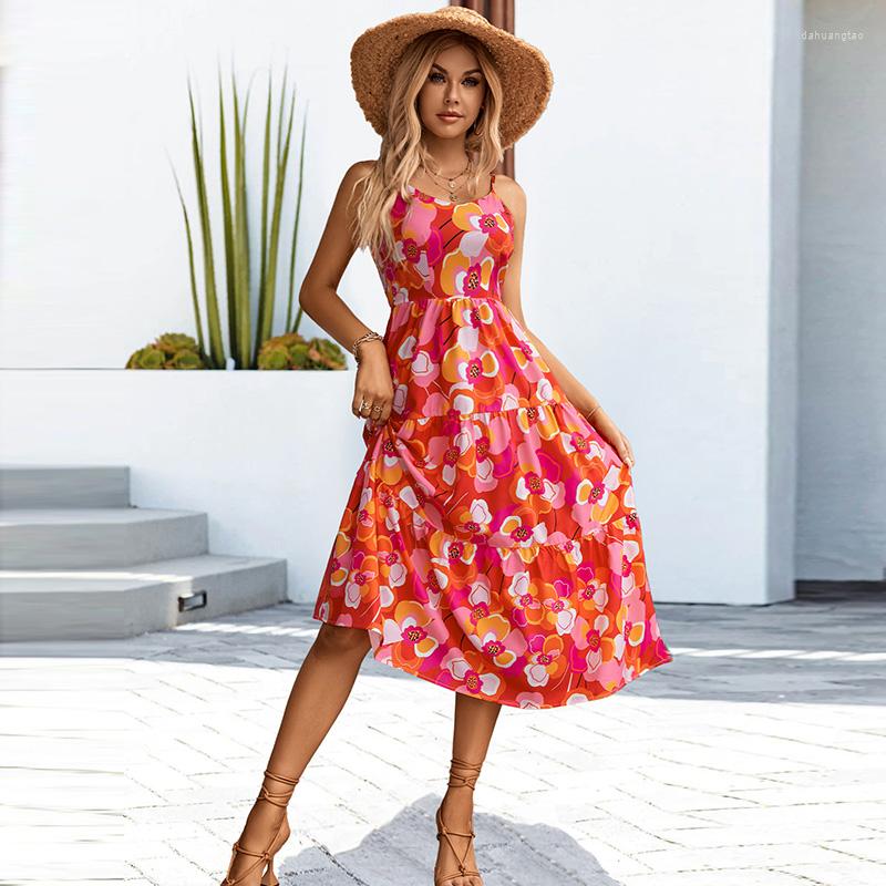 Casual Dresses 2023 Summer V-Neck Long Boho Dress Women Floral Print Female Sleeveless Hanging Belt Printed Waist Folded, Red
Casual Dresses 2023 Summer V-Neck Long Boho Dress Women Floral Print Female Sleeveless Hanging Belt Printed Waist Folded, Red