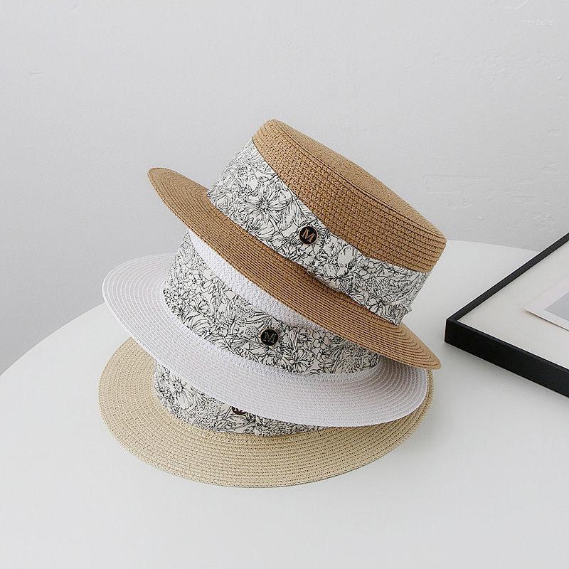 Wide Brim Hats Korean Version Of The Letter M Straw Hat Fashion England Flat Top Female Summer Small Fresh Travel Sun Beach Cap, White
Wide Brim Hats Korean Version Of The Letter M Straw Hat Fashion England Flat Top Female Summer Small Fresh Travel Sun Beach Cap, White