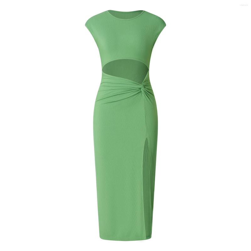 Casual Dresses Puloru Office Lady Green Ribbed Bodycon Midi Dress Summer Sleeveless Round Neck Twist Front Cutout Wrapped Split
Casual Dresses Puloru Office Lady Green Ribbed Bodycon Midi Dress Summer Sleeveless Round Neck Twist Front Cutout Wrapped Split