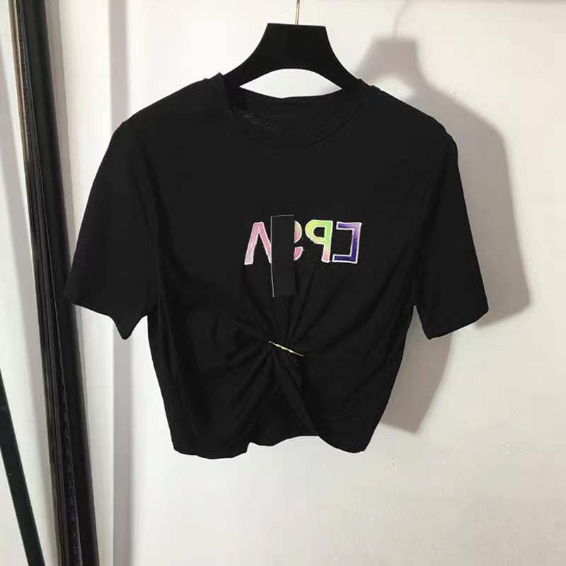 22 Designers T-shirts Fashion T Shirts Women Chest Letter Shirt Color printing Pin tucked waist short sleeved T-shirt Casual Luxurys Hip hop shirt SML black ladies top, 10
22 Designers T-shirts Fashion T Shirts Women Chest Letter Shirt Color printing Pin tucked waist short sleeved T-shirt Casual Luxurys Hip hop shirt SML black ladies top, 10