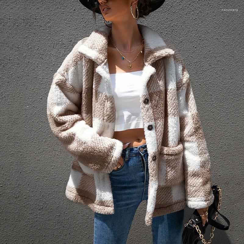 Women' Fur Autumn Winter Plaid Faux Checkered Thick Warm Jacket Women Furry Plush Coat Ladies, Beige
Women' Fur Autumn Winter Plaid Faux Checkered Thick Warm Jacket Women Furry Plush Coat Ladies, Beige