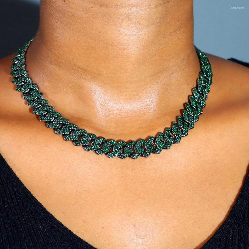 Chains Hip Hop Green Crystal Rhombus Prong Cuban Link Chain Necklace For Women 14MM Rhinestones Iced Out Necklaces Gothic Jewelry
Chains Hip Hop Green Crystal Rhombus Prong Cuban Link Chain Necklace For Women 14MM Rhinestones Iced Out Necklaces Gothic Jewelry