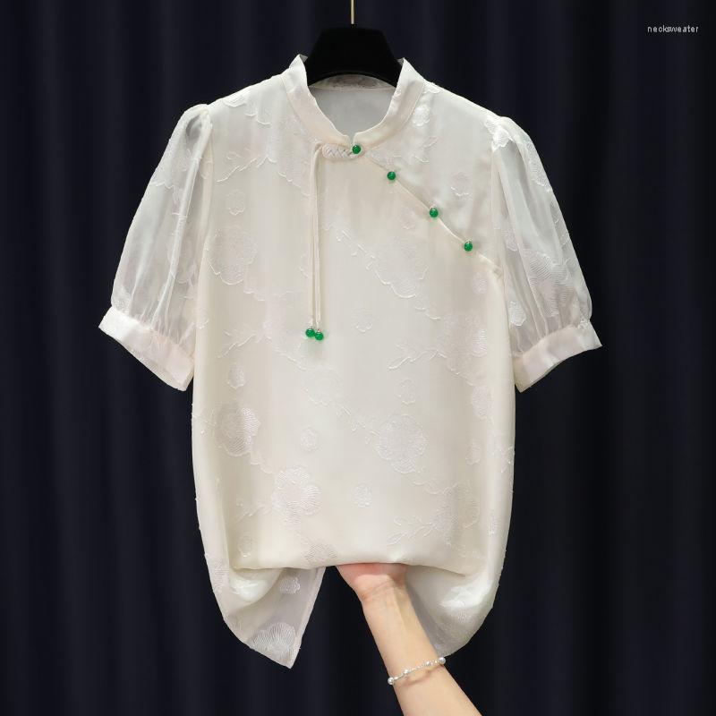 Women's Blouses Casual Vintage Button Stand Collar Jacquard Blouse Top Women 2023 Summer French Elegant Bubble Sleeve Foreign Female Tops, Black
Women's Blouses Casual Vintage Button Stand Collar Jacquard Blouse Top Women 2023 Summer French Elegant Bubble Sleeve Foreign Female Tops, Black