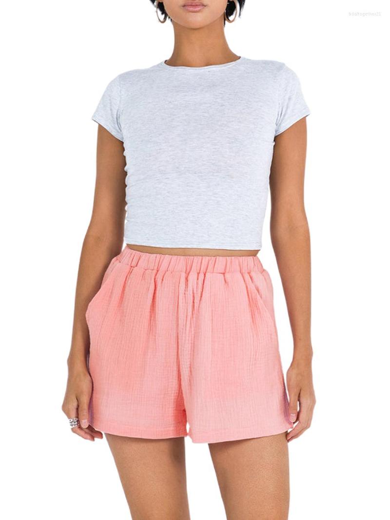 Women' Shorts Women Summer Loose Elastic Waist Solid Color Casual Beach Lightweight With Pockets, Pink
Women' Shorts Women Summer Loose Elastic Waist Solid Color Casual Beach Lightweight With Pockets, Pink