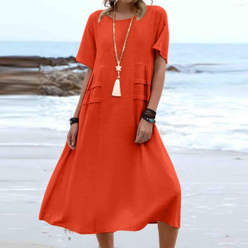 Casual Dresses Fashion Women' Summer Round Neck Solid Color Pullover Short Sleeve Loose Dress Elegant Woman 2023, Black
Casual Dresses Fashion Women' Summer Round Neck Solid Color Pullover Short Sleeve Loose Dress Elegant Woman 2023, Black