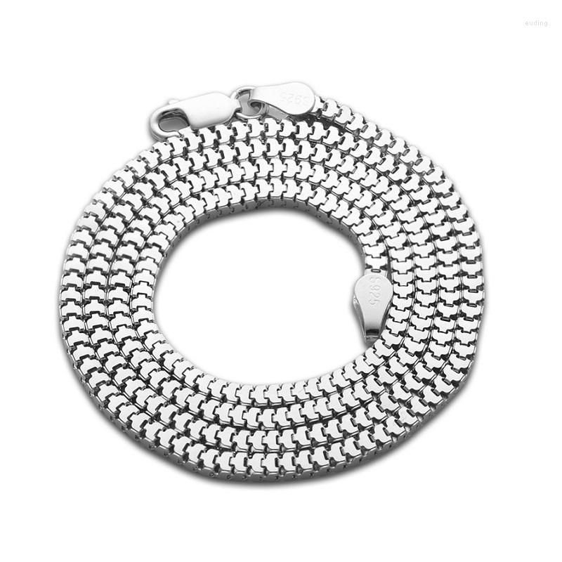 Chains S925 Sterling Silver Fashion Bright Square Chain Necklaces Man Woman Real Box Fine Jewelry Gift
Chains S925 Sterling Silver Fashion Bright Square Chain Necklaces Man Woman Real Box Fine Jewelry Gift