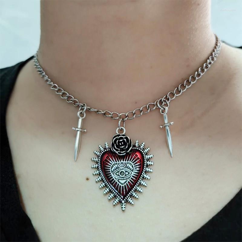 Chains Gothic Jewelry Y2K Accessories Goth Halloween Gift Red Heart Sword Cross Charm Pendant All Seeing Eye Choker Necklace For Women
Chains Gothic Jewelry Y2K Accessories Goth Halloween Gift Red Heart Sword Cross Charm Pendant All Seeing Eye Choker Necklace For Women