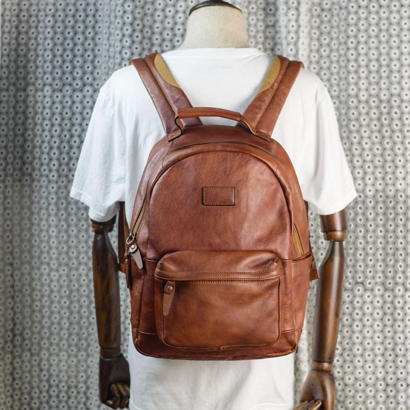 Backpack High Quality Genuine Leather Men's Simple Vintage Natural Real Cowhide Women's Travel Bagpack Student Laptop Bookbag, Black
Backpack High Quality Genuine Leather Men's Simple Vintage Natural Real Cowhide Women's Travel Bagpack Student Laptop Bookbag, Black
