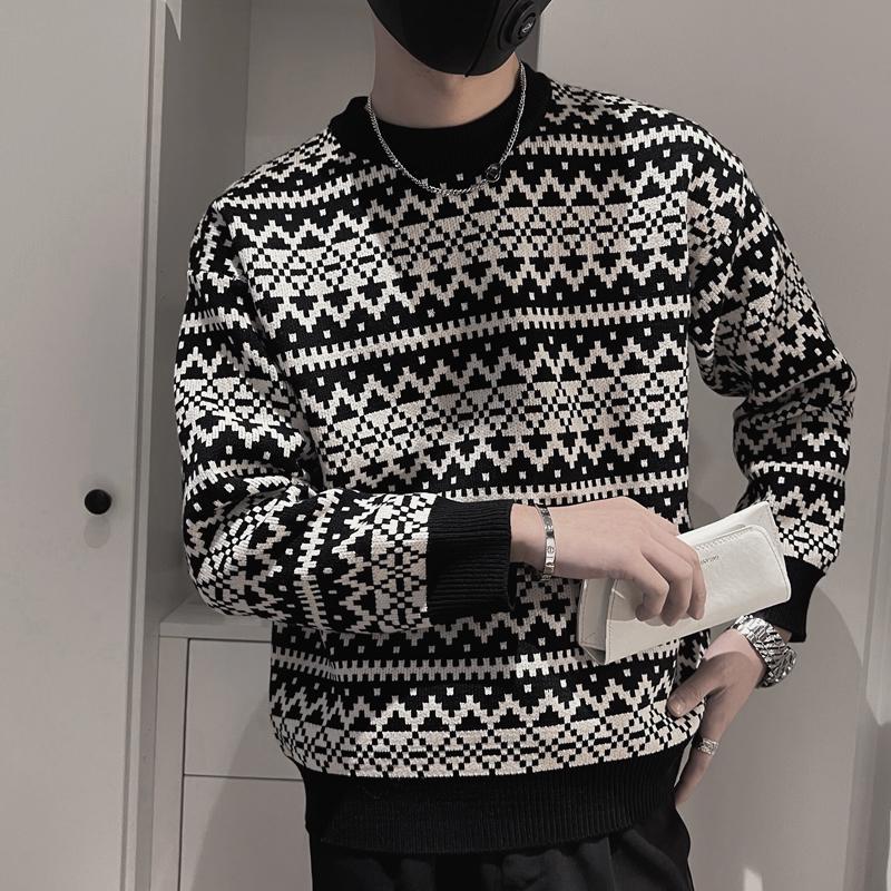 Men's Sweaters Winter Vintage Jacquard Knitted Sweater Men Long Sleeve Casual Social Warm Knit Pullovers Round Neck Knitwear Tops Clothing, Black
Men's Sweaters Winter Vintage Jacquard Knitted Sweater Men Long Sleeve Casual Social Warm Knit Pullovers Round Neck Knitwear Tops Clothing, Black
