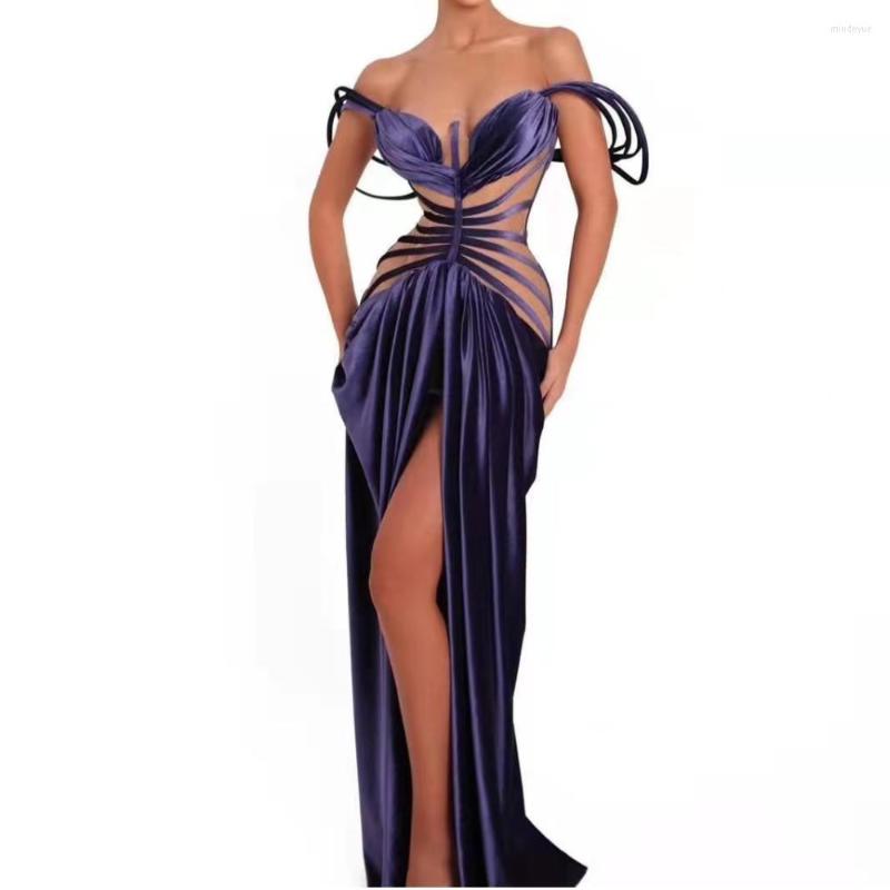 Party Dresses Luxury Prom Gowns Women Purple Velvet Strip Shoulder High Waist Split Maxi Long Bustier Dress Celebrity Evening
Party Dresses Luxury Prom Gowns Women Purple Velvet Strip Shoulder High Waist Split Maxi Long Bustier Dress Celebrity Evening