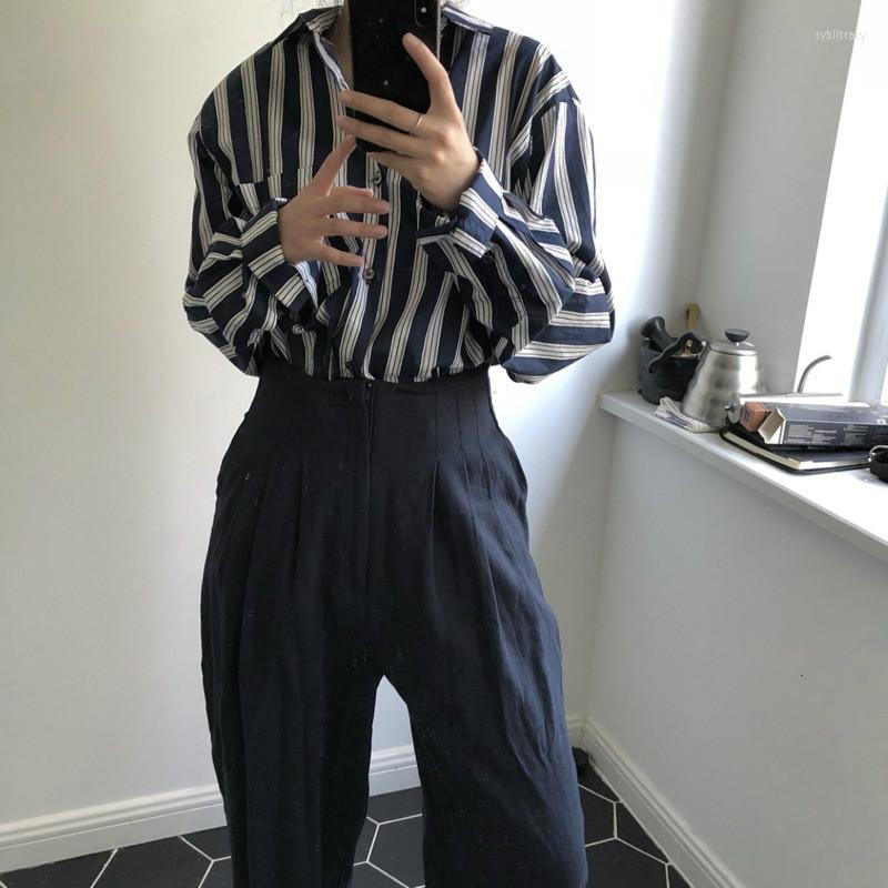 Women's Blouses 2023 Autumn Fashion Trend Pattern Korean Lapel Vertical Stripes Slim Wild Casual Long-sleeved Shirt K756, Blue stripes
Women's Blouses 2023 Autumn Fashion Trend Pattern Korean Lapel Vertical Stripes Slim Wild Casual Long-sleeved Shirt K756, Blue stripes