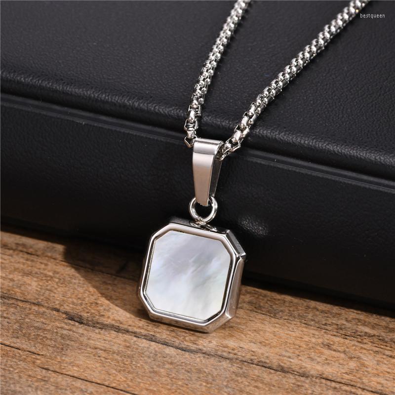 Chains KOTiK Fashion Punk Vintage Silver Color Stainless Steel Geometric Square Natural Stone Pendant Necklace For Men
Chains KOTiK Fashion Punk Vintage Silver Color Stainless Steel Geometric Square Natural Stone Pendant Necklace For Men