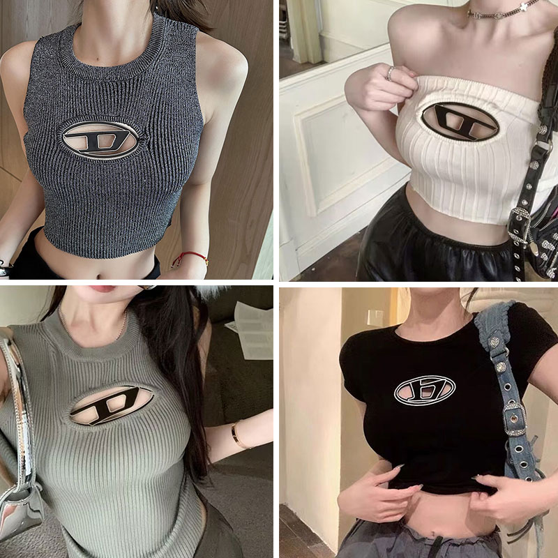 Cropped top Women Tanks designer diesel T-shirt hollow out Tee womens knits women bodycon tops sleeveless yoga summer tees vests
Cropped top Women Tanks designer diesel T-shirt hollow out Tee womens knits women bodycon tops sleeveless yoga summer tees vests