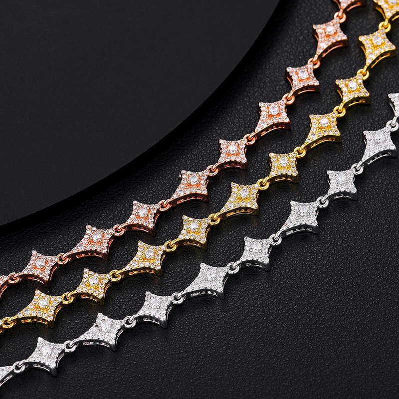 pendant necklaces Dropshipping Bling Hip Hop Jewelry Sterling Sier D Color VVS Moissanite Iced Out Star Charm bracelet Anklet For Men Women