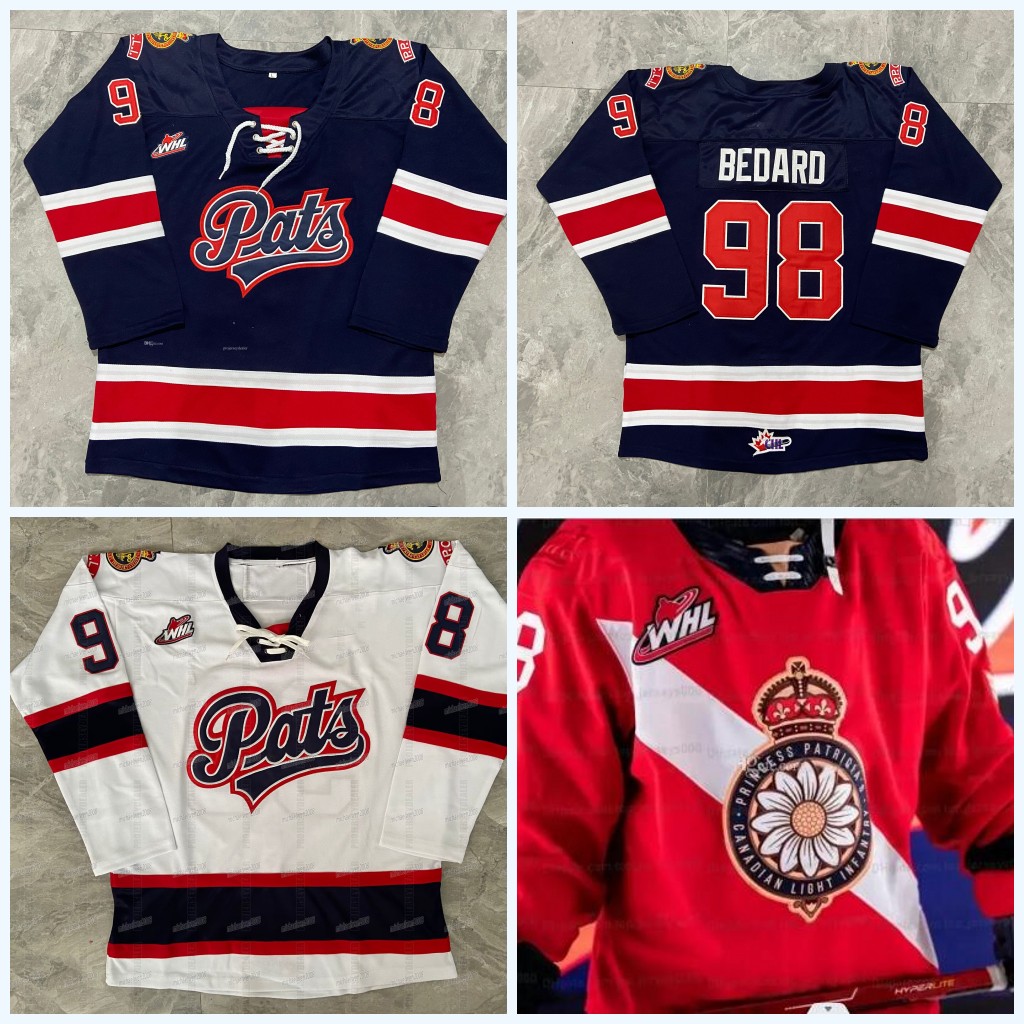 Custom WHL Regina Pats Hockey Jersey 98 Connor Bedard Zack Smith Carter Massier Cole Carrier Carter Chorney Sloan Stanick Colby Wotton Jakob, Men
Custom WHL Regina Pats Hockey Jersey 98 Connor Bedard Zack Smith Carter Massier Cole Carrier Carter Chorney Sloan Stanick Colby Wotton Jakob, Men