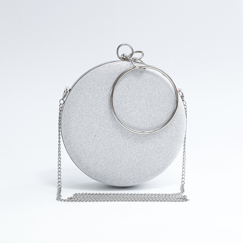 Lovers Clutch Rose Gold Gillter Handbag Wedding Evening Women Clutch Round Bag Round Purses And Handbags Party Shoulder Bags J220719