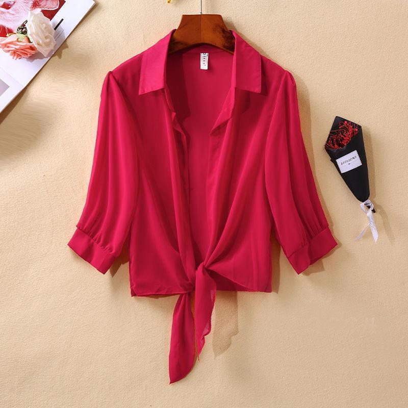 Camisoles Tanks Blus Wanita Gaya Pantai Seksi 5XL Mantel Setengah Lengan Atasan Sifon Selendang Pakaian Pelindung Matahari Kardigan AC 230510