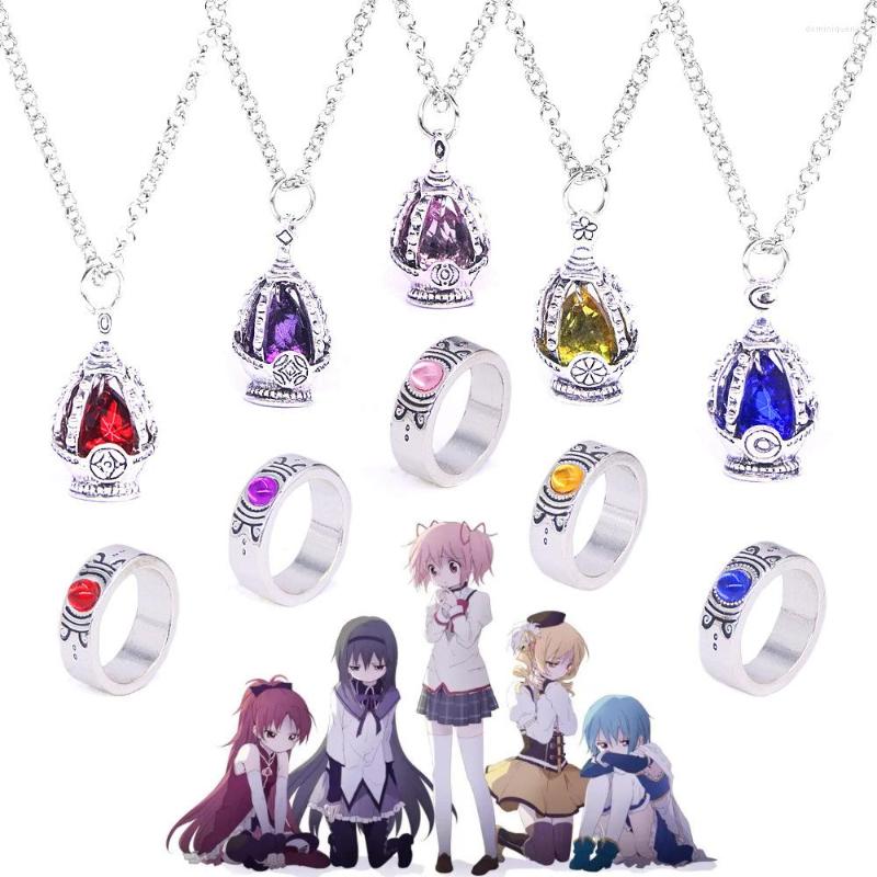 Pendant Necklaces Anime Puella Magi Madoka Magica Necklace Crystal Ring Cosplay Costumes Lovers Jewelry Set Accessoies Gift
Pendant Necklaces Anime Puella Magi Madoka Magica Necklace Crystal Ring Cosplay Costumes Lovers Jewelry Set Accessoies Gift