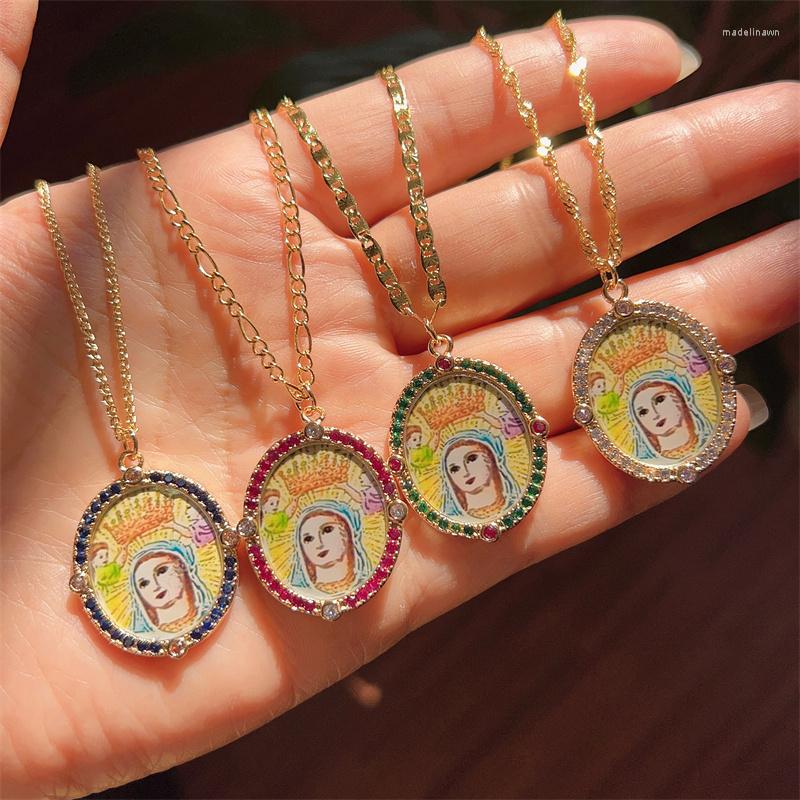 Chains 2023 Fashion Religious Vintage Catholic Virgin Mary Round Glass Charms Pendant Long Necklace For Men And Women Daily Jewelry
Chains 2023 Fashion Religious Vintage Catholic Virgin Mary Round Glass Charms Pendant Long Necklace For Men And Women Daily Jewelry