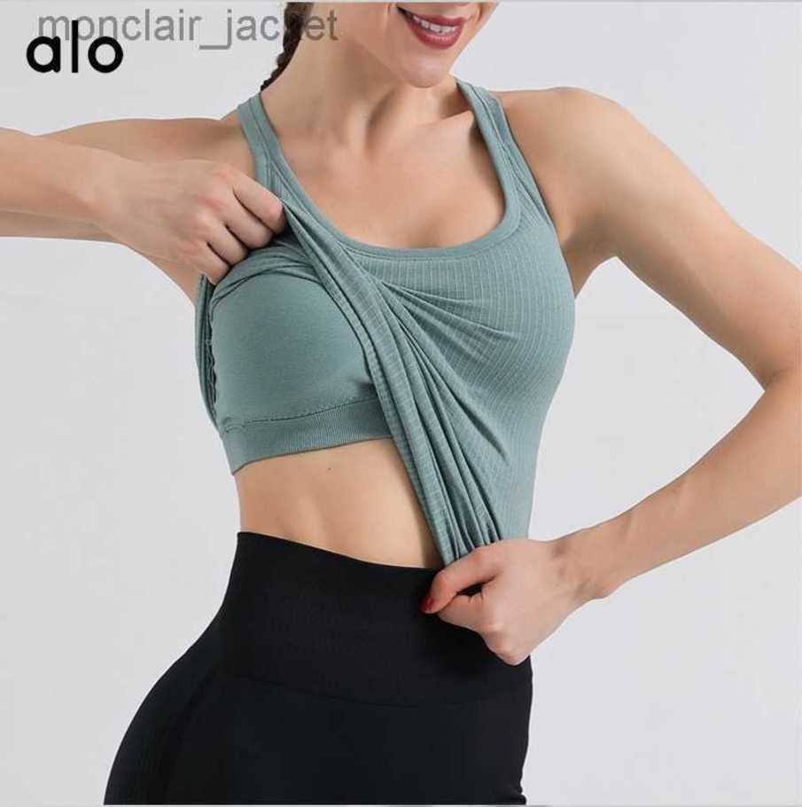 Desginer Alo Yoga Tops women's tank top with breast cushion solid color sports running breathable fitness top summer 23SSA, Hui zi
Desginer Alo Yoga Tops women's tank top with breast cushion solid color sports running breathable fitness top summer 23SSA, Hui zi