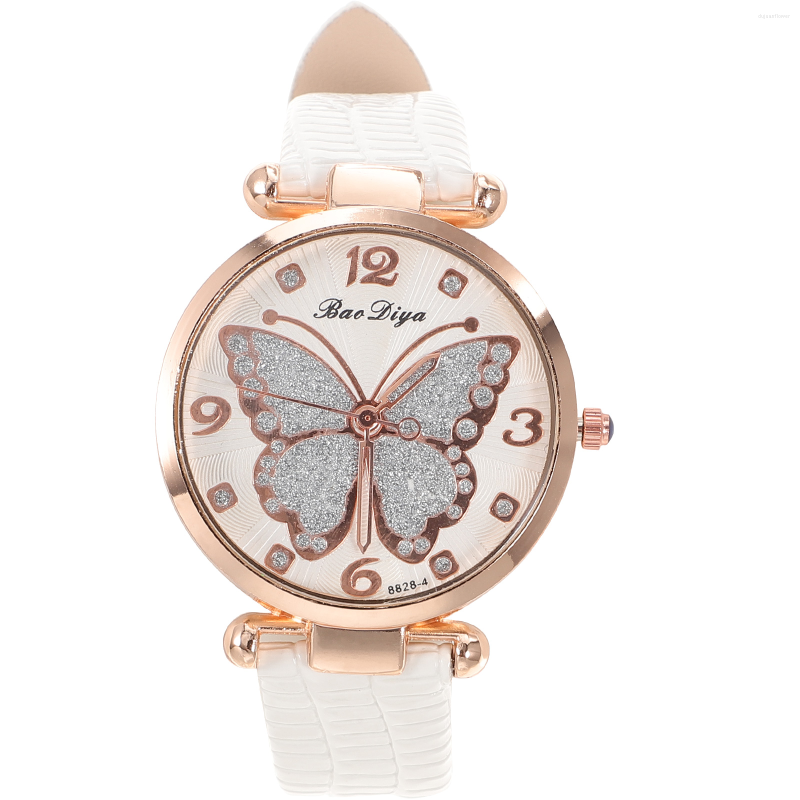 Wristwatches Exquisite Watch Ornament Creative Girl Watches Women Wrist Elegant Butterflies Design Stylish, White
