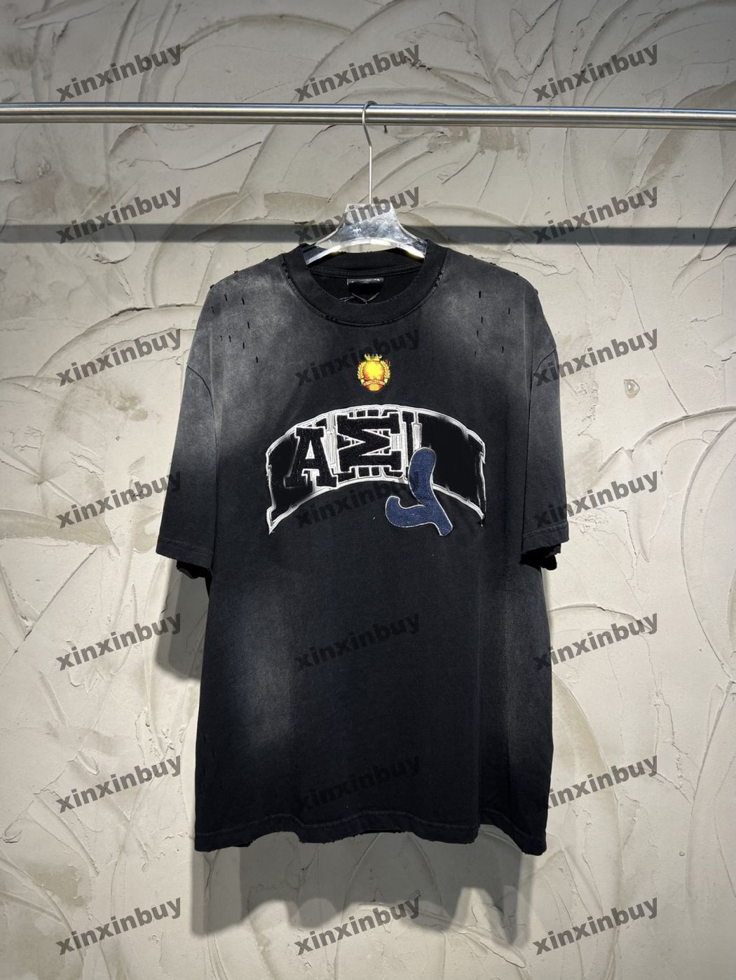 xinxinbuy Men designer Tee t shirt 23ss Paris jacquard letter destroyed patch short sleeve cotton women apricot blue XS-XL, 01
xinxinbuy Men designer Tee t shirt 23ss Paris jacquard letter destroyed patch short sleeve cotton women apricot blue XS-XL, 01