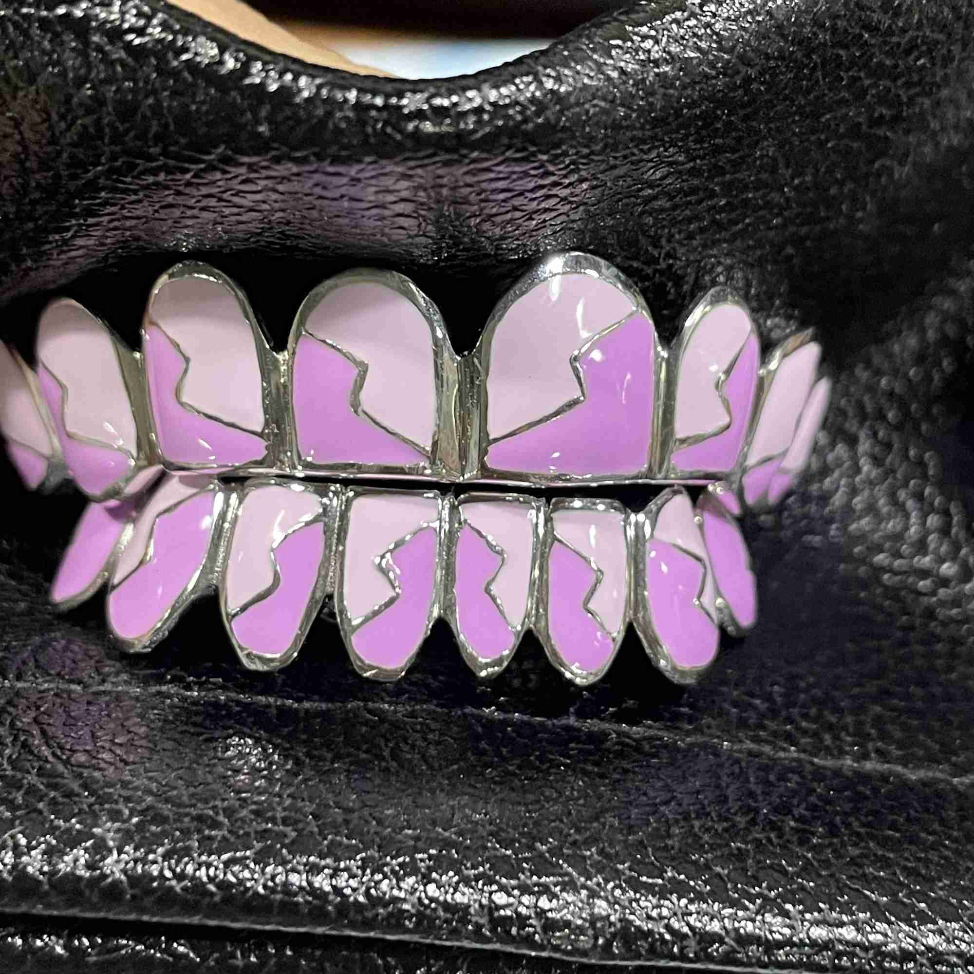 Sparkle Custom Made Hip Hop Iced Out 925 Sterling Silver grills gold Jewelry zigzag setting VVS Moissanite Teeth Mouth Grillz