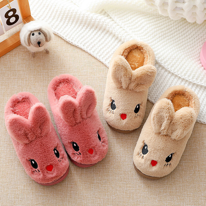 Slipper Children's Cotton Slippers Princess Warm Kids Winter Cute Rabbit Cartoon Indoor Furry Shoes Little Girl Soft Bottom Home Shoes 230510