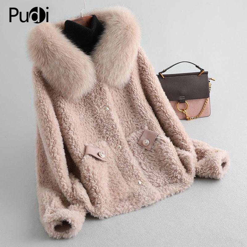 Fur PUDI Women Winter Real Wool Fur Coat Jacket Female Girl Sheep Shearing Coats Lady Fox Fur Collar Hooded Jacket Overcoats A19073, Khaki
Fur PUDI Women Winter Real Wool Fur Coat Jacket Female Girl Sheep Shearing Coats Lady Fox Fur Collar Hooded Jacket Overcoats A19073, Khaki